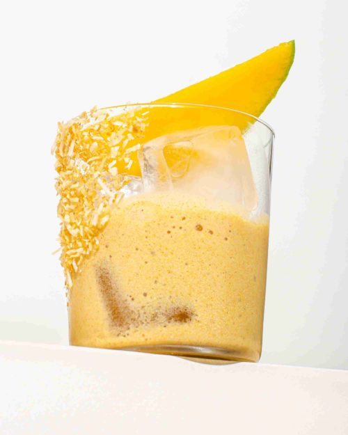 Mango Lassi in a Glass Cup
